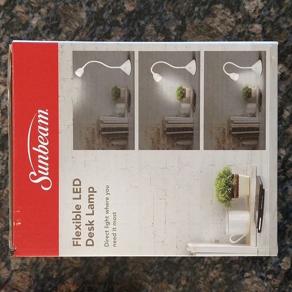 White Flexible LED Desk Lamp Sunbeam ONE New in Box - Picture 3 of 5